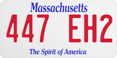 MA license plate 447EH2