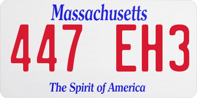 MA license plate 447EH3