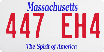 MA license plate 447EH4