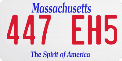 MA license plate 447EH5