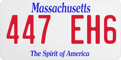 MA license plate 447EH6