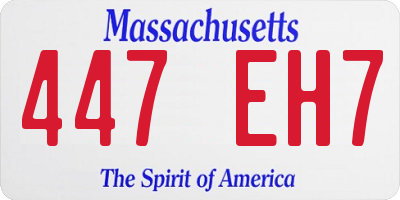 MA license plate 447EH7