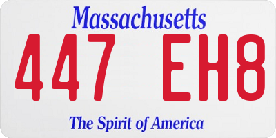 MA license plate 447EH8