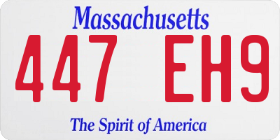 MA license plate 447EH9