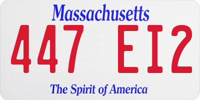 MA license plate 447EI2