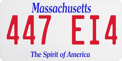 MA license plate 447EI4