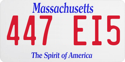 MA license plate 447EI5