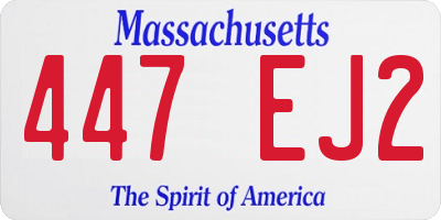 MA license plate 447EJ2