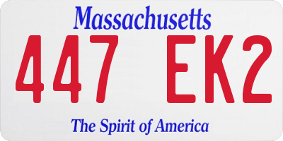 MA license plate 447EK2