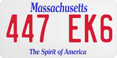 MA license plate 447EK6