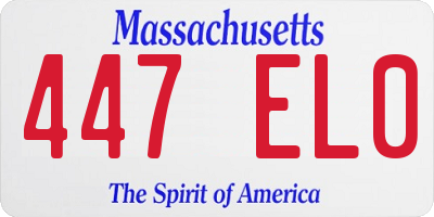 MA license plate 447EL0
