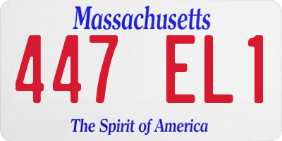 MA license plate 447EL1