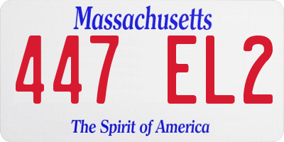 MA license plate 447EL2