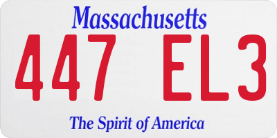 MA license plate 447EL3