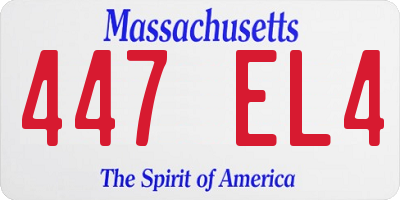 MA license plate 447EL4