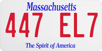MA license plate 447EL7