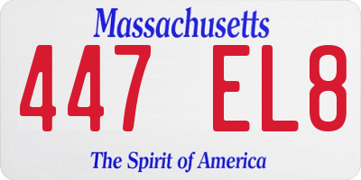 MA license plate 447EL8