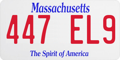 MA license plate 447EL9