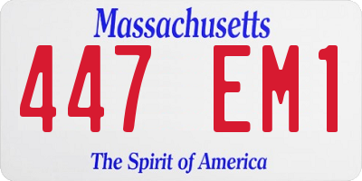 MA license plate 447EM1
