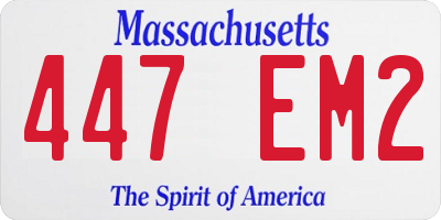 MA license plate 447EM2