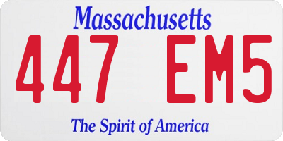 MA license plate 447EM5