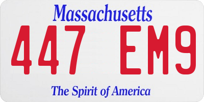 MA license plate 447EM9