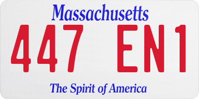 MA license plate 447EN1