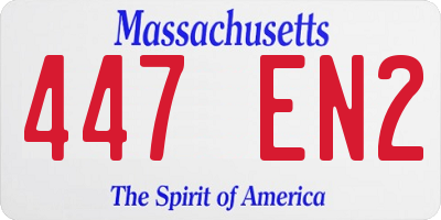 MA license plate 447EN2