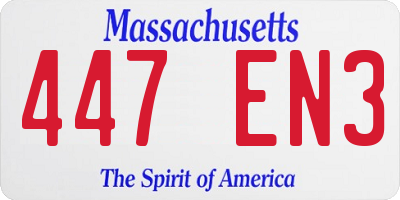 MA license plate 447EN3