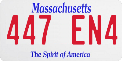 MA license plate 447EN4