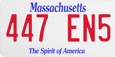 MA license plate 447EN5