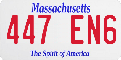MA license plate 447EN6