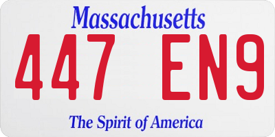 MA license plate 447EN9