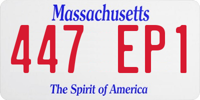 MA license plate 447EP1