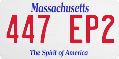 MA license plate 447EP2