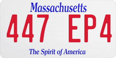 MA license plate 447EP4