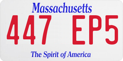 MA license plate 447EP5