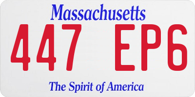 MA license plate 447EP6
