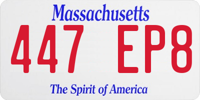 MA license plate 447EP8