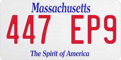 MA license plate 447EP9