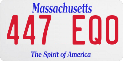 MA license plate 447EQ0
