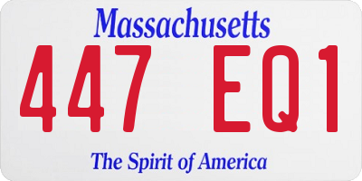 MA license plate 447EQ1