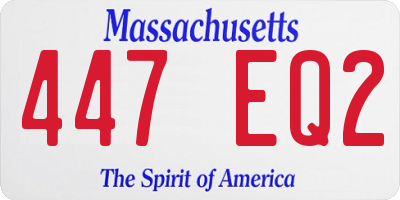 MA license plate 447EQ2