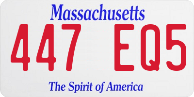 MA license plate 447EQ5