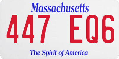 MA license plate 447EQ6