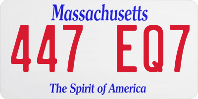 MA license plate 447EQ7