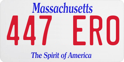 MA license plate 447ER0