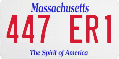 MA license plate 447ER1