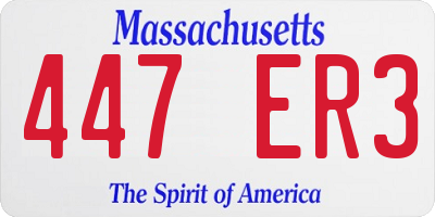 MA license plate 447ER3