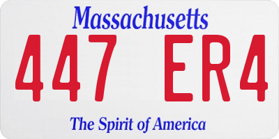 MA license plate 447ER4